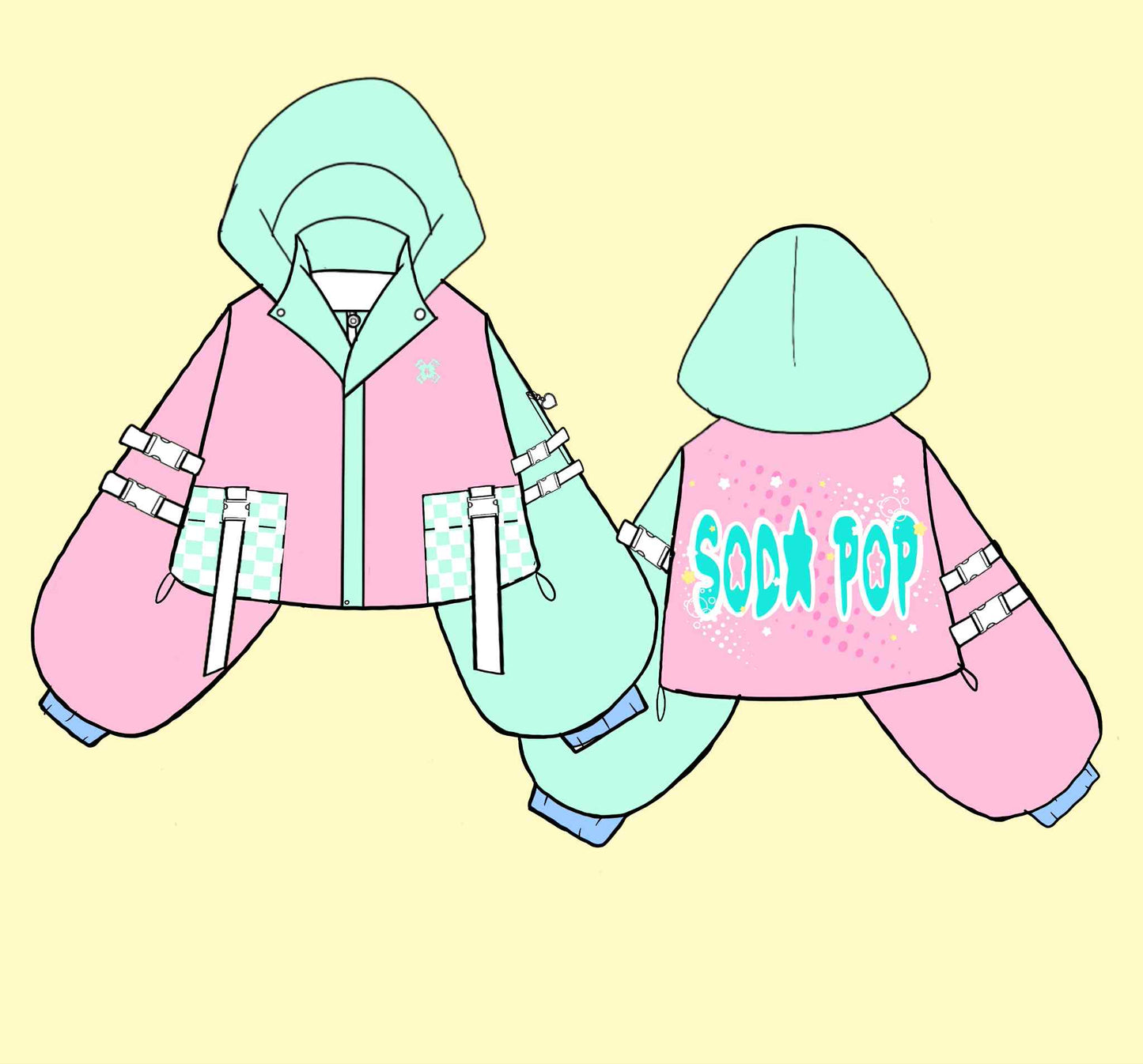 (PRE-ORDER) Soda Pop Oversized Crop Techwear