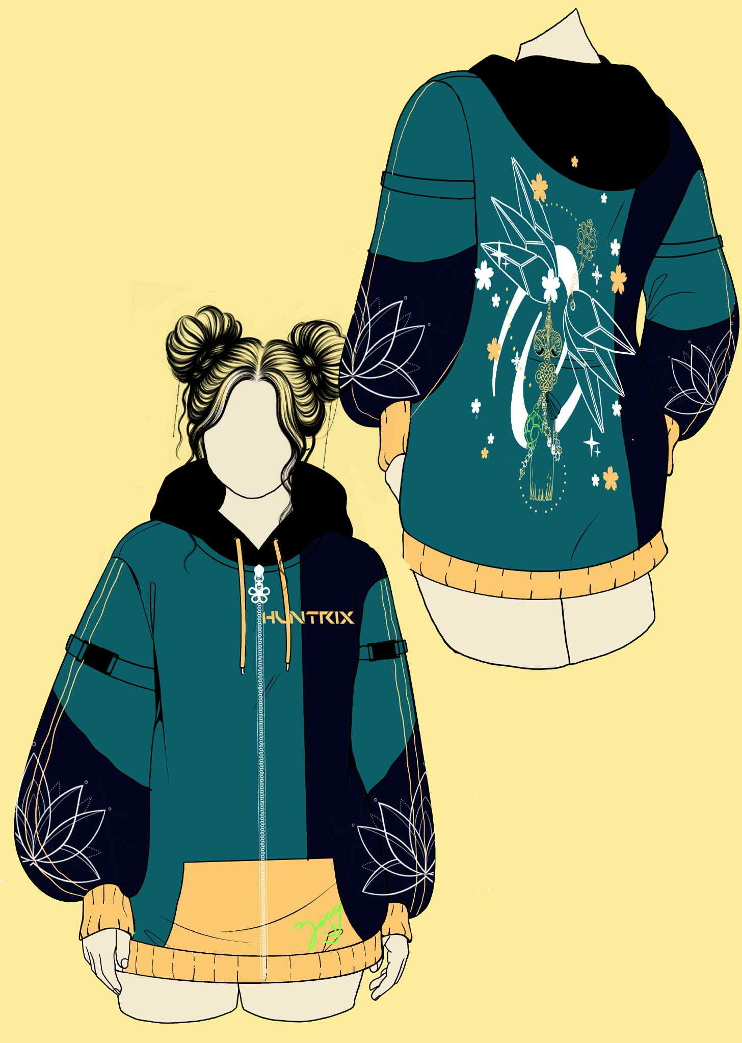 (PRE-ORDER) Two Worlds Oversized Zip Hoodie