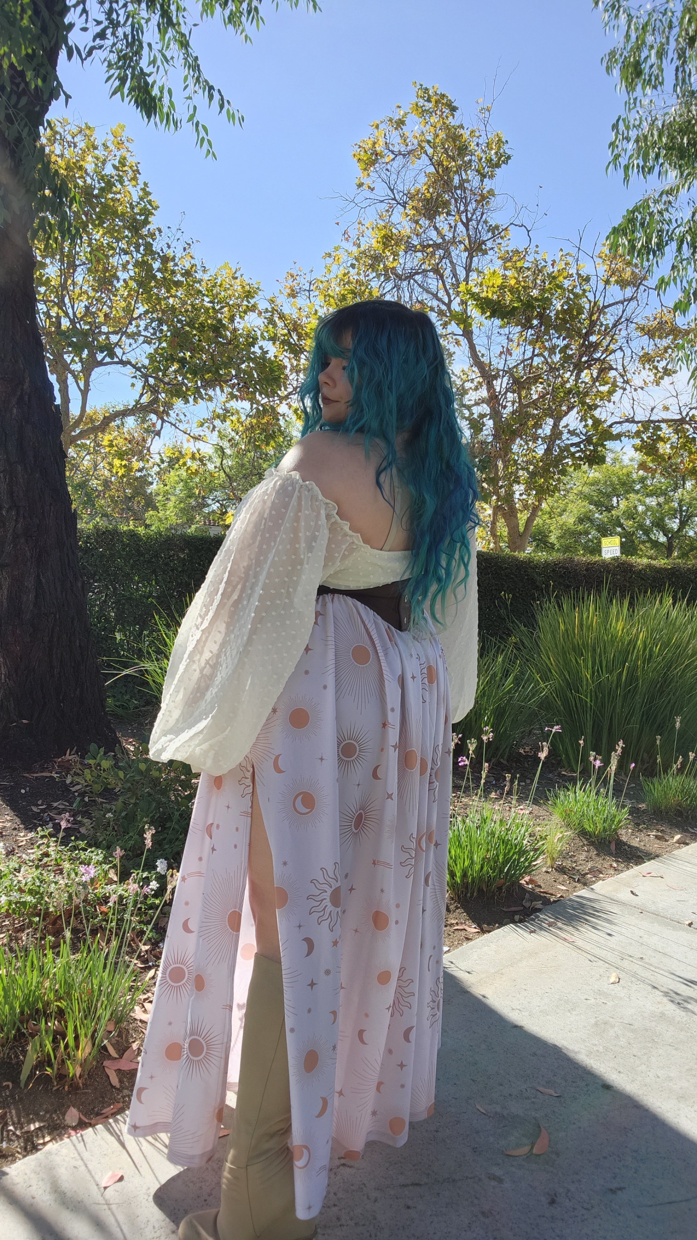 Sun Celestial Maxi Slit Skirt