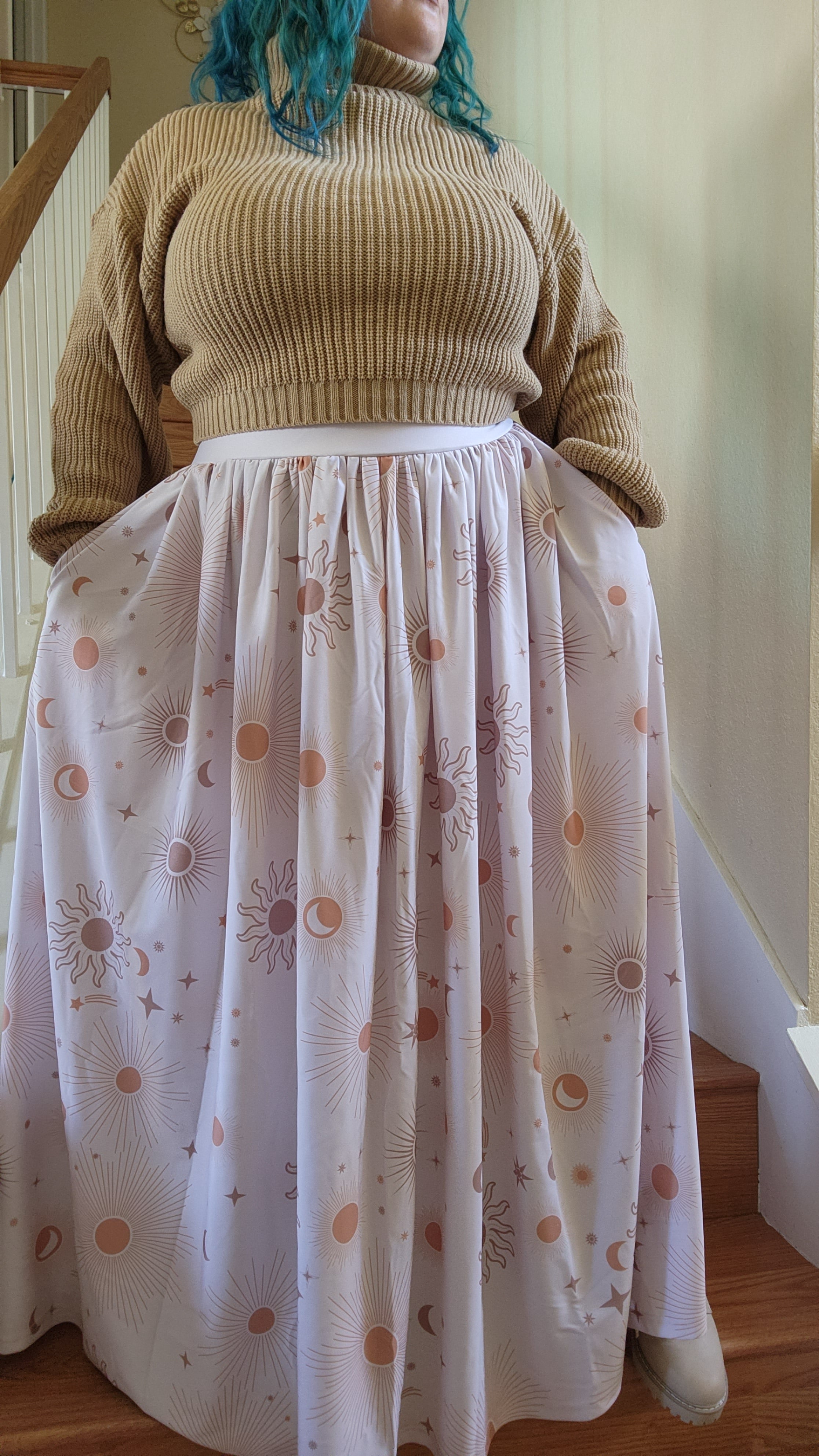 Sun Celestial Maxi Slit Skirt