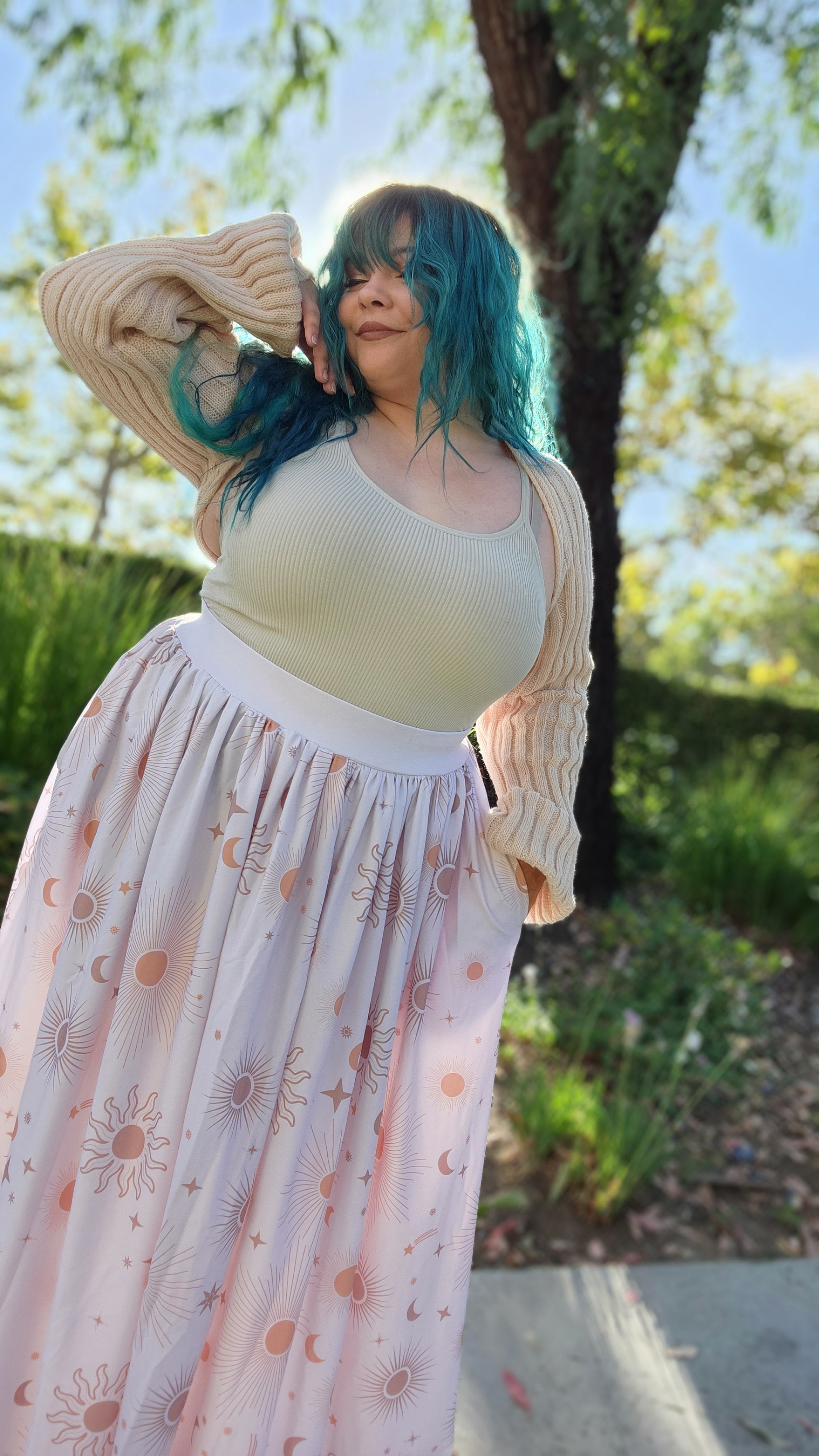 Sun Celestial Maxi Slit Skirt
