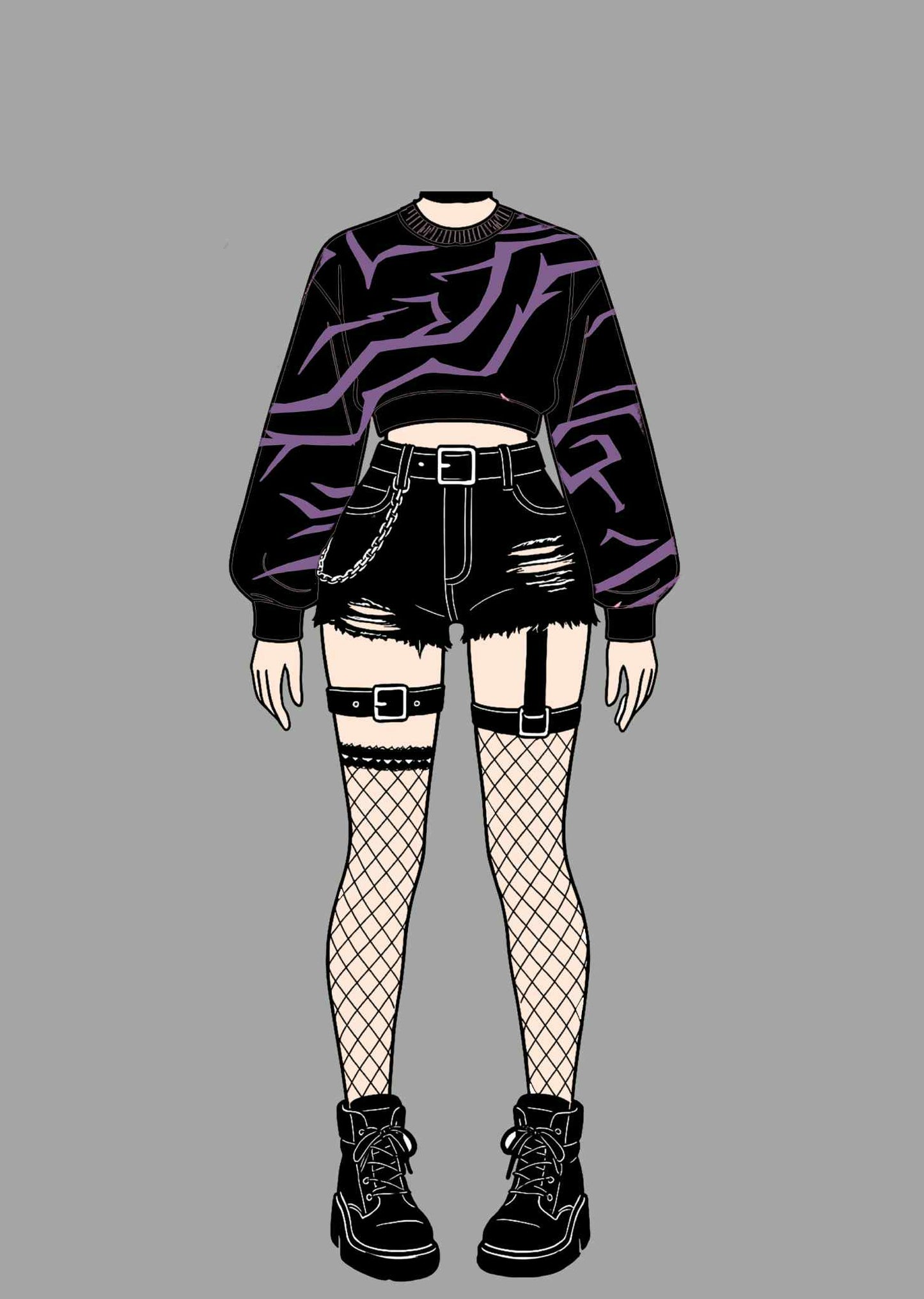 (STOCK DROP) Demon Marks Mid Crop Crewneck