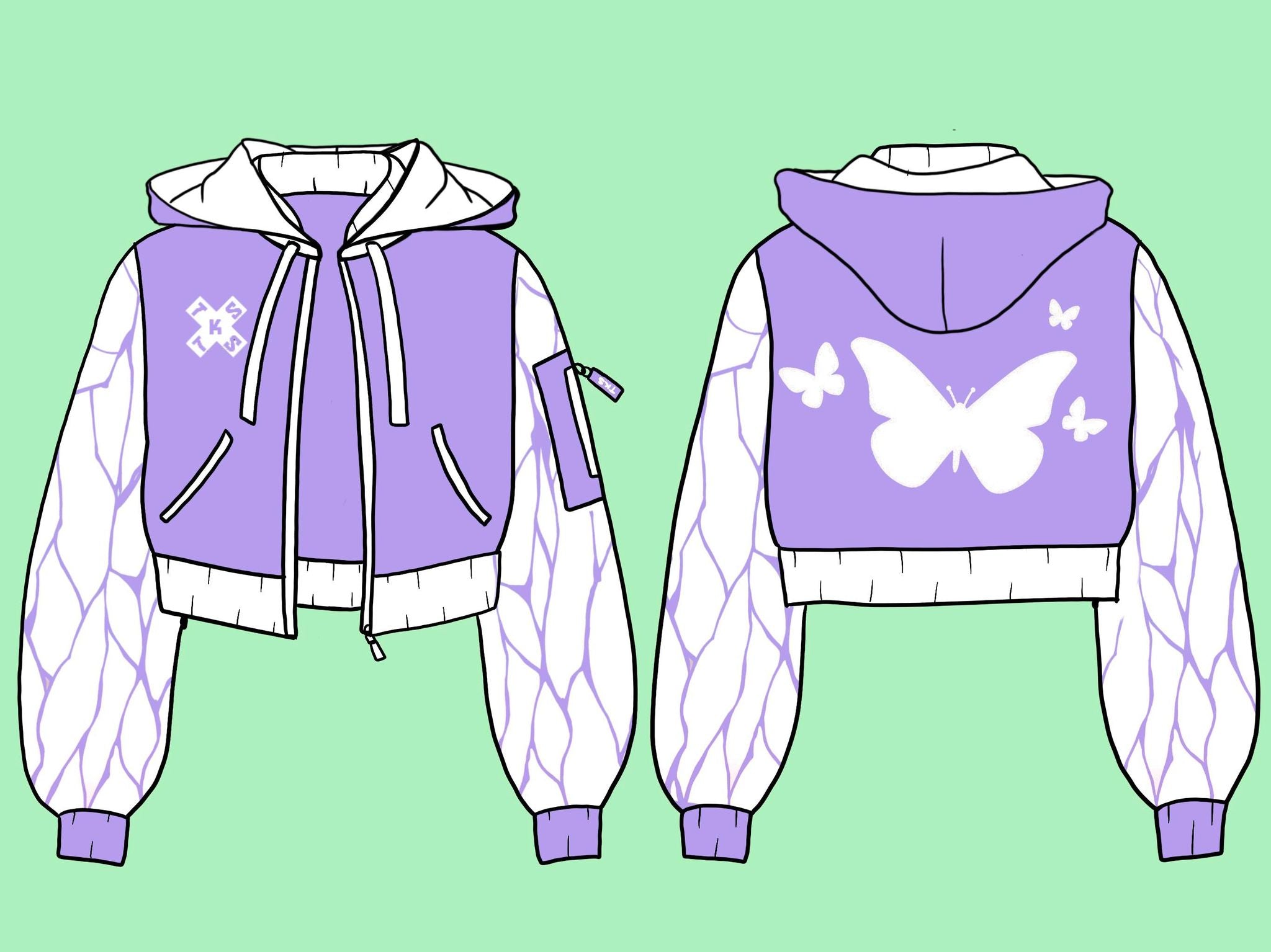 (READY TO GO) Butterfly Hashira Lightweight Crop Jacket