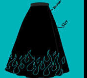 (PRE-ORDER) Dark Flame Slit Skirt