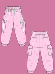 (PRE-ORDER) Pink Cherry Blossom Cargo Joggers