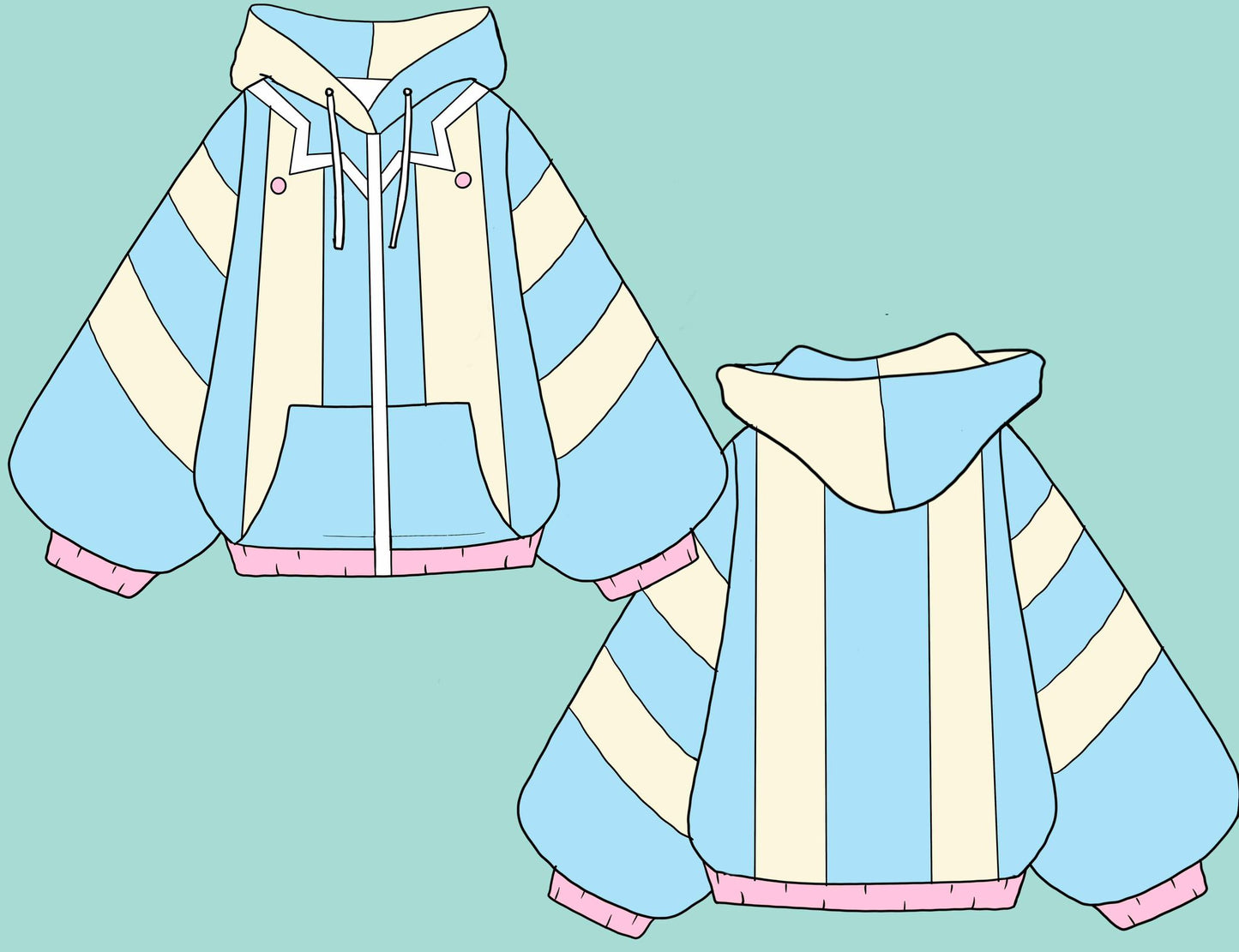 (READY TO SHIP) Fizzy Zip Oversized Hoodie