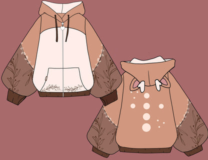 (LIMITED PRE-ORDER) Fawn Zip Oversized Hoodie