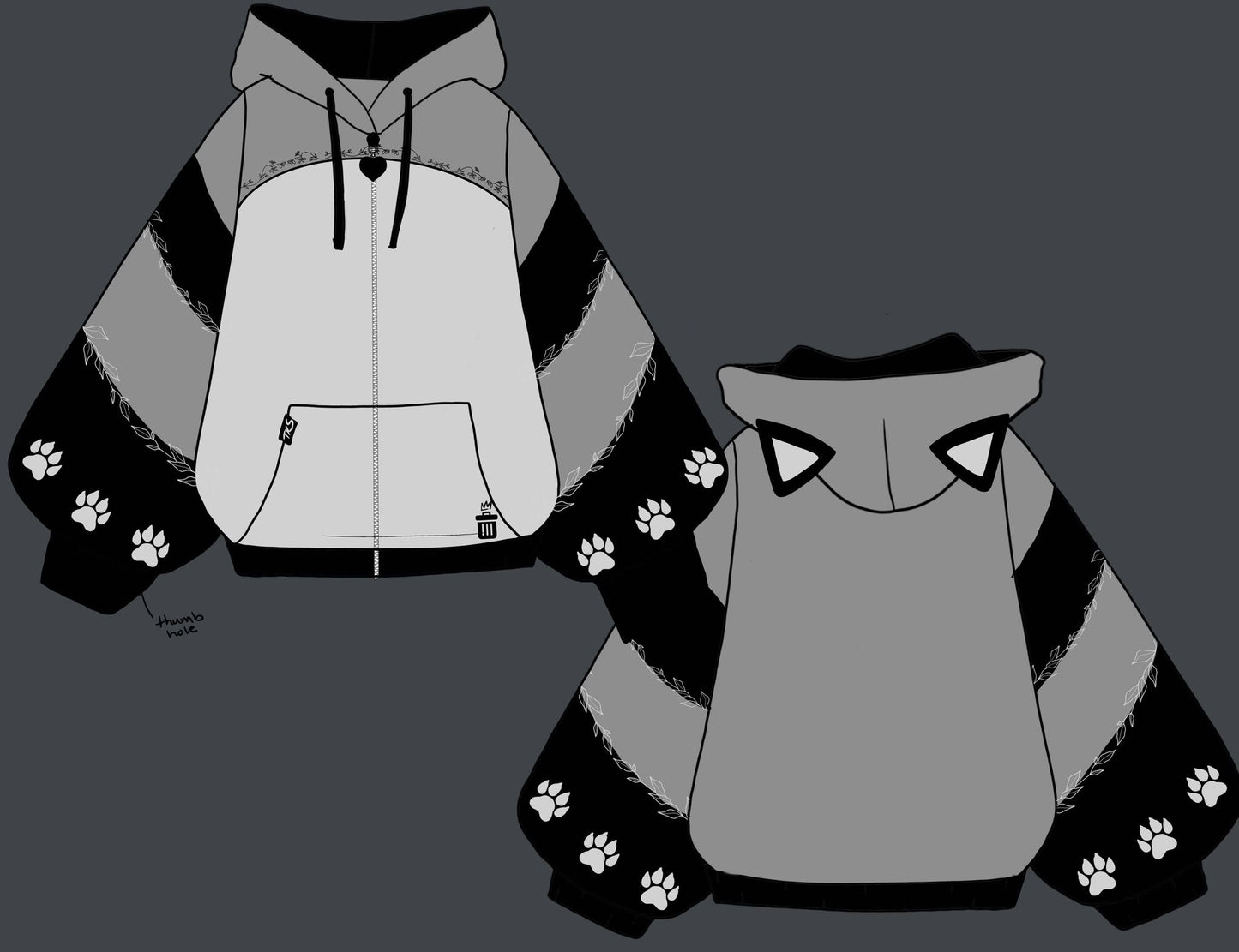 (PRE-ORDER) Trash Panda Zip Oversized Hoodie