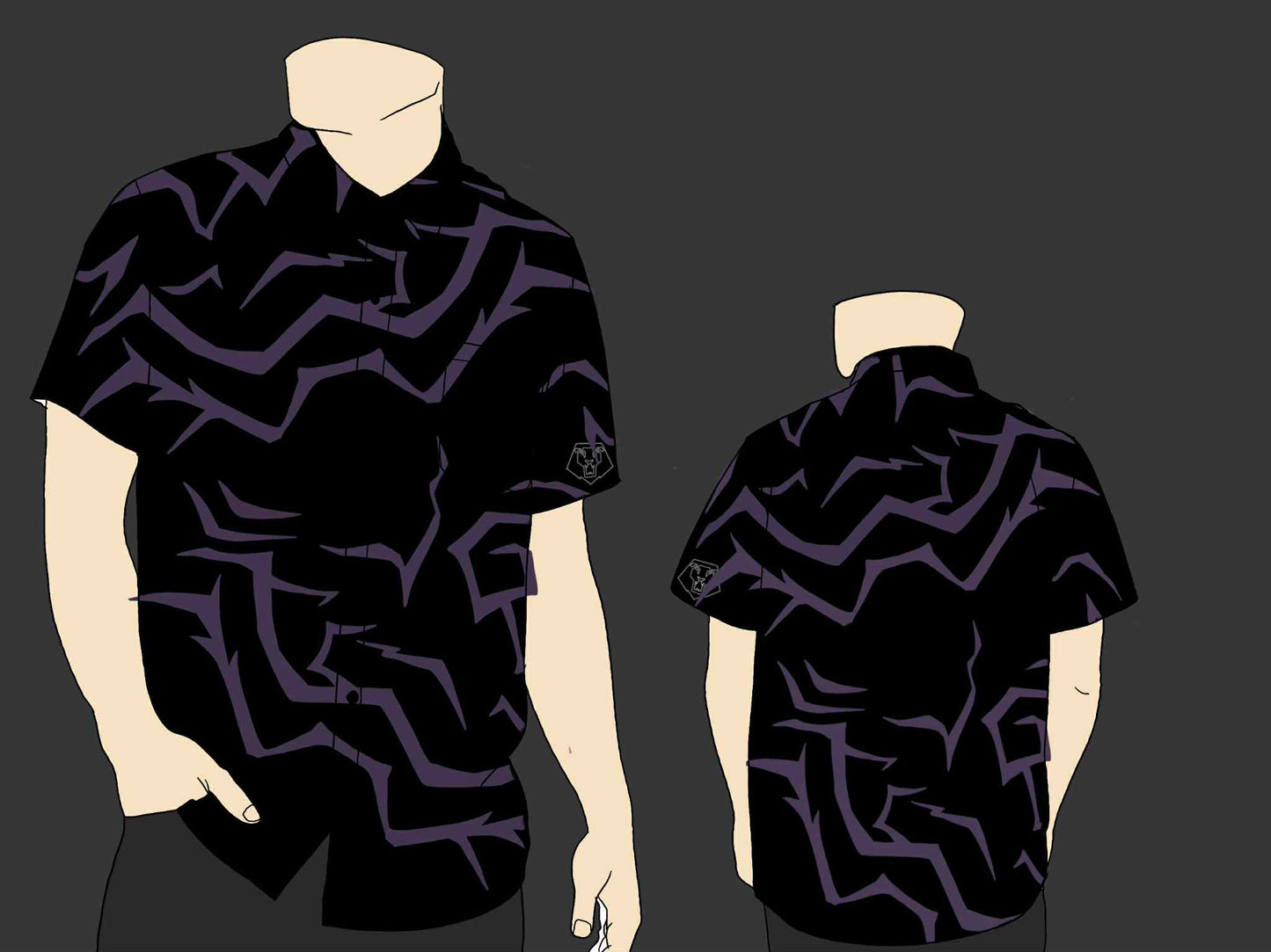 (STOCK DROP) Dark Demon Marks Button Up