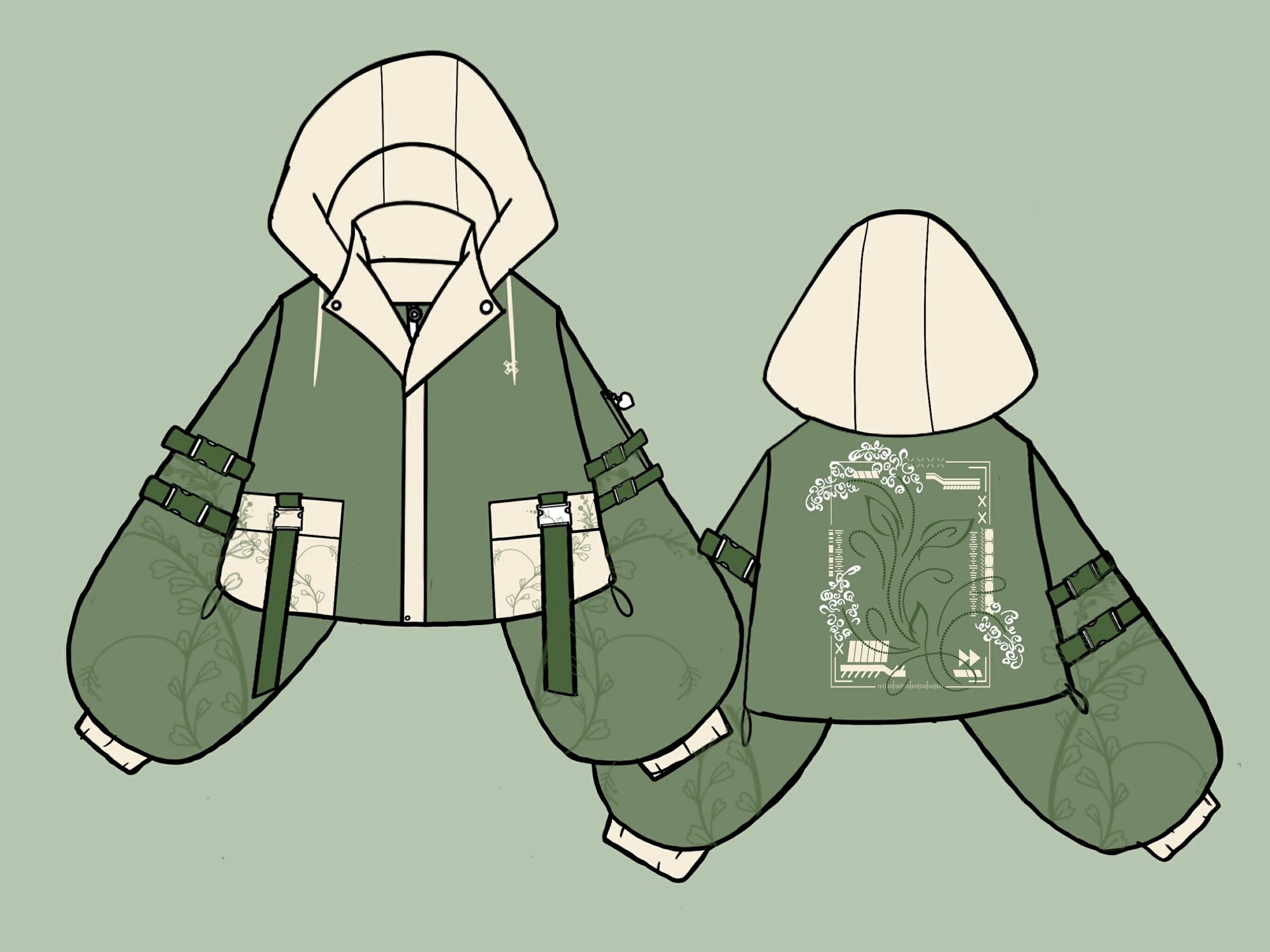 (READY TO SHIP) Lily of the Valley Oversized Mid Crop Tech