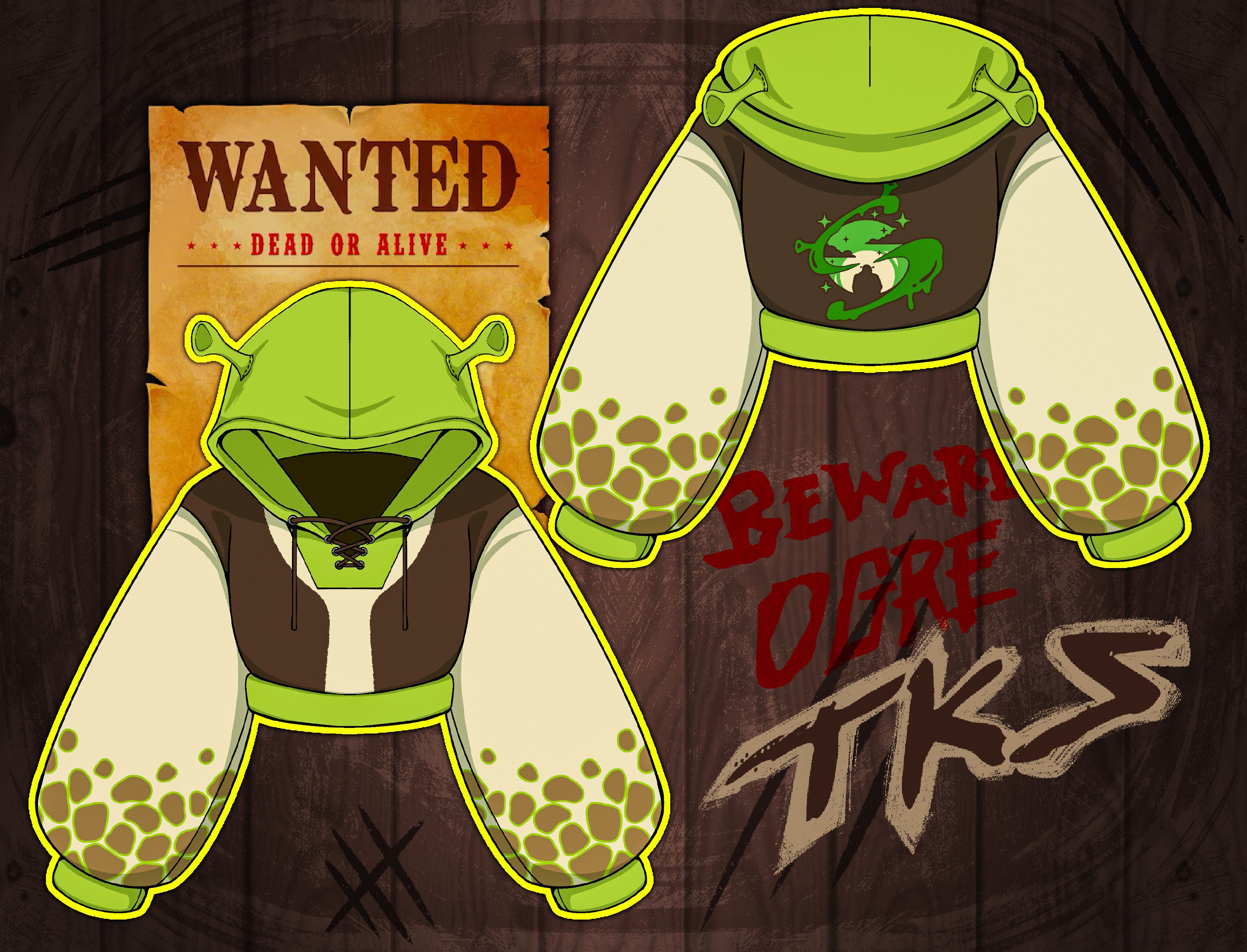 (PRE-ORDER) Beware Ogre Crop Hoodie