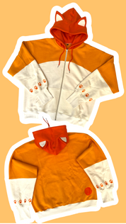 (STOCK DROP) Orange Pup Zip Oversized Hoodie