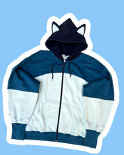 (STOCK DROP) Blue Pup Zip Oversized Hoodie