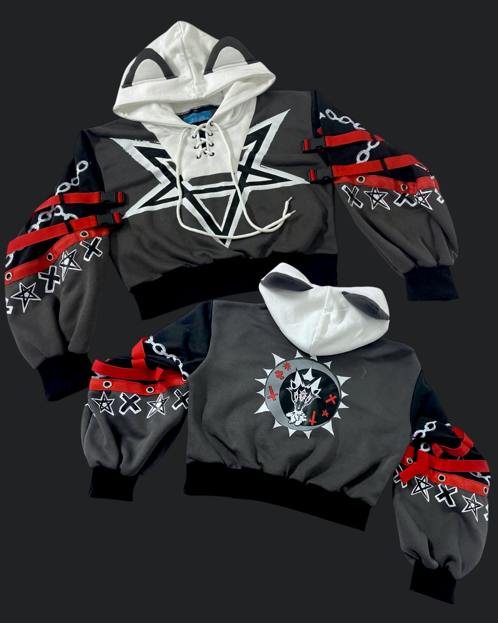 (READY TO SHIP) Hell Hound Crop Hoodie
