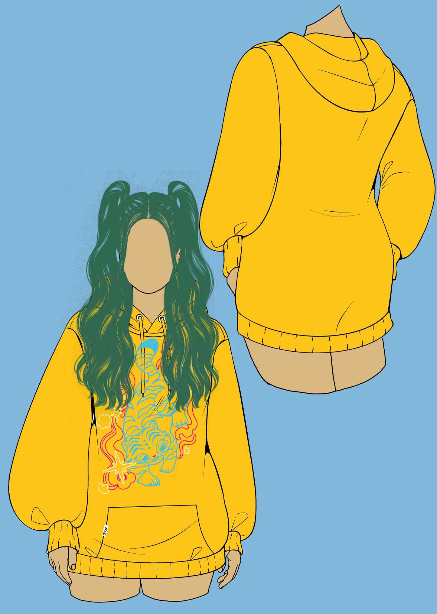 (STOCK DROP) Simple Tiger Oversized Hoodie
