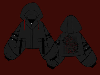 (PRE-ORDER) Rose and Thorns Oversized Mid Crop Tech