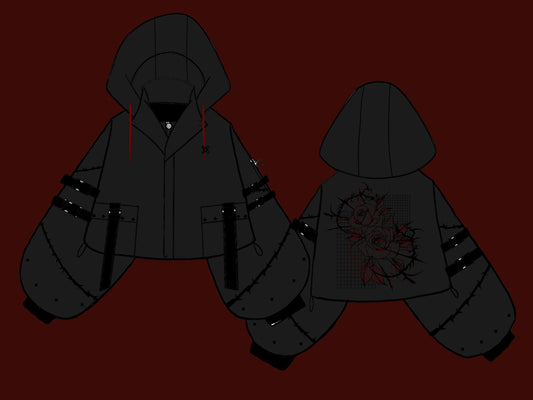 (PRE-ORDER) Rose and Thorns Oversized Mid Crop Tech