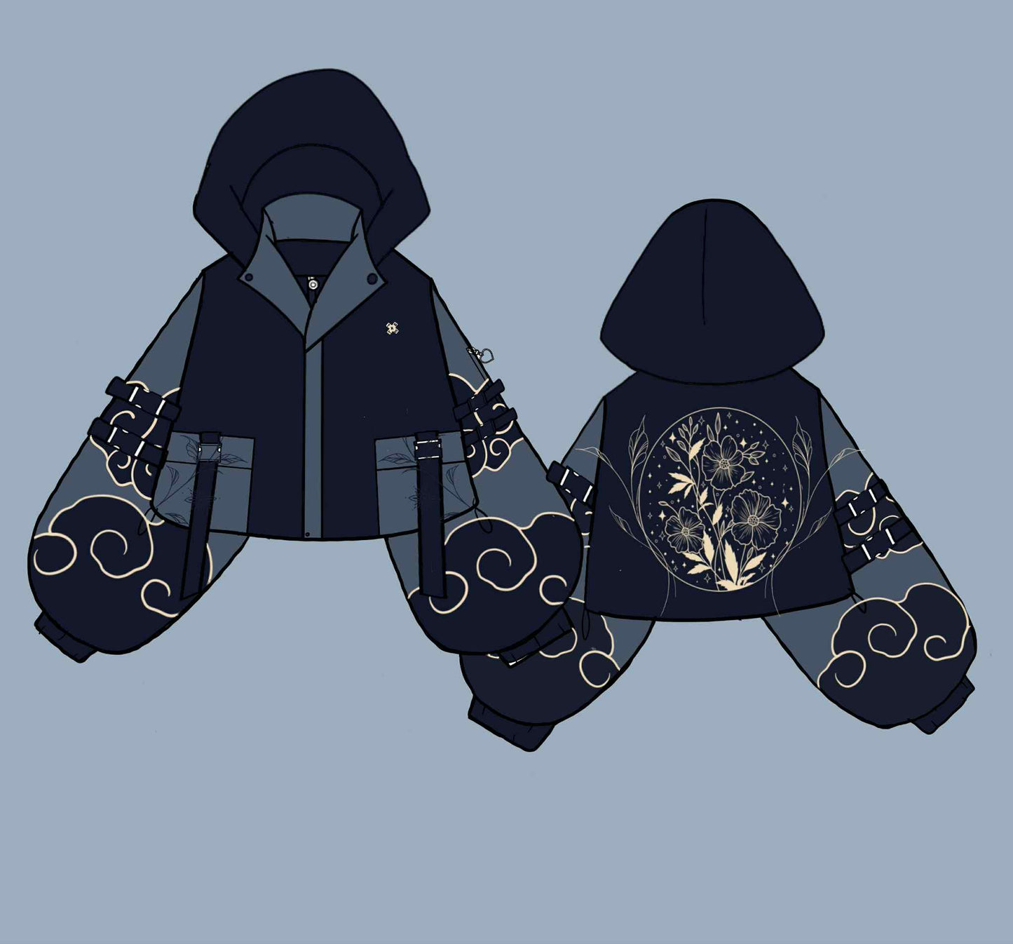 (PRE-ORDER) Celestial Floral Oversized Mid Crop Tech