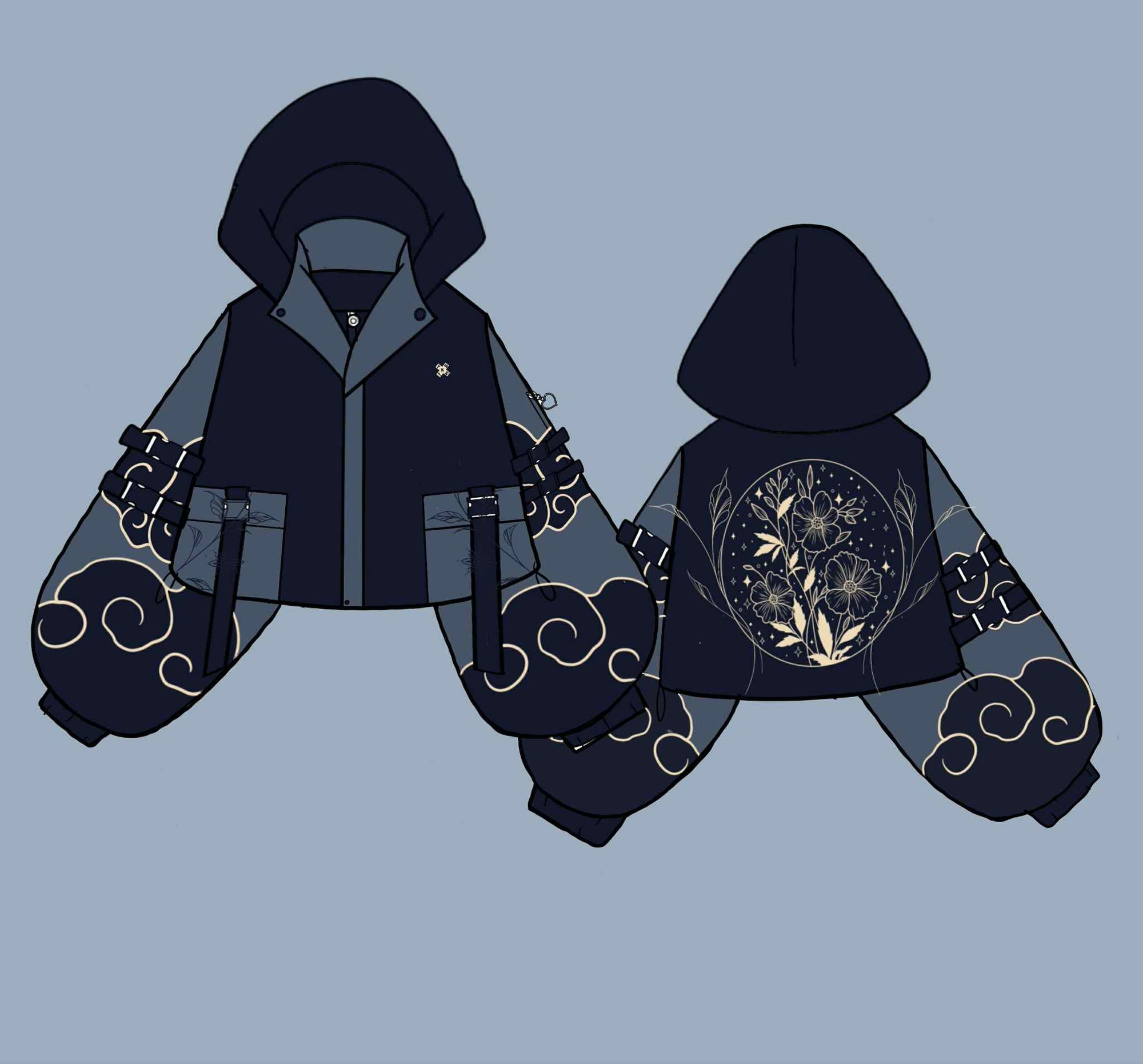 (PRE-ORDER) Celestial Floral Oversized Mid Crop Tech