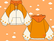 (STOCK DROP) Orange Pup Zip Oversized Hoodie