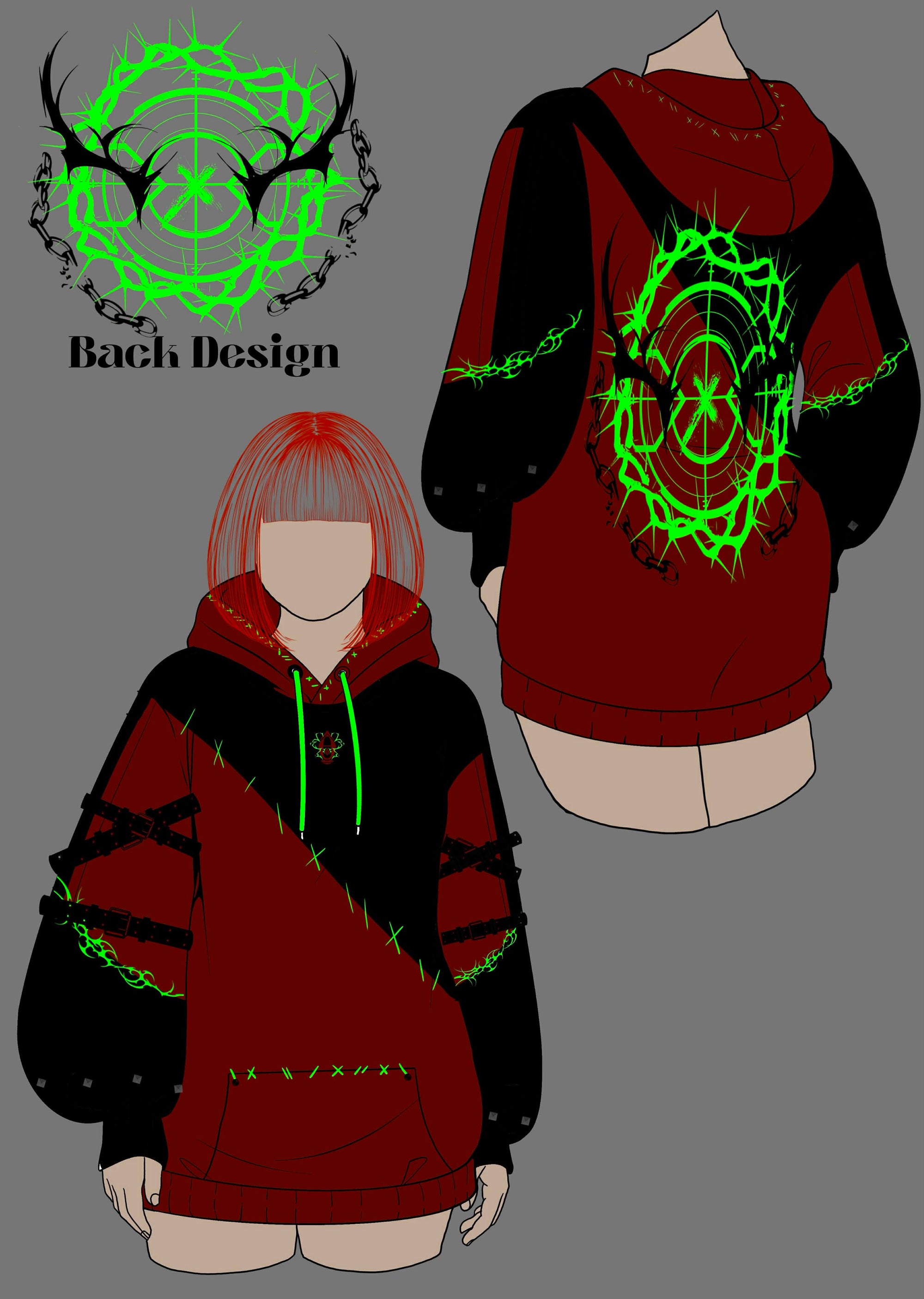 (STOCK DROP) Deer Demon Oversized Hoodie