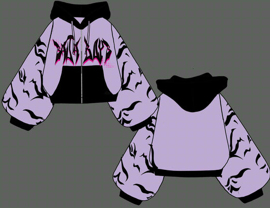 (STOCK DROP) The Boyz Oversized Crop Zip Hoodie