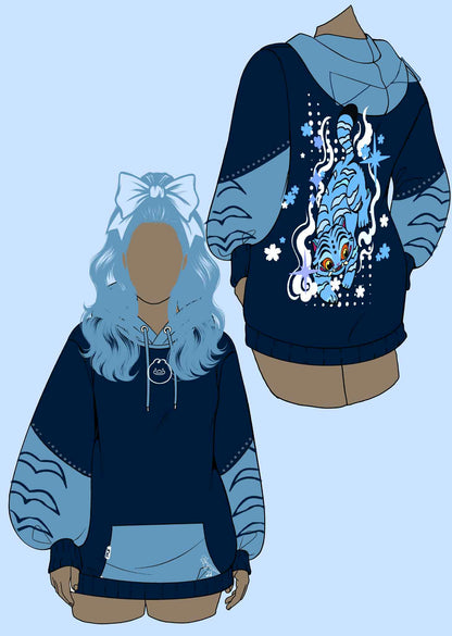 (PRE-ORDER) Blue Tiger Oversized Hoodie