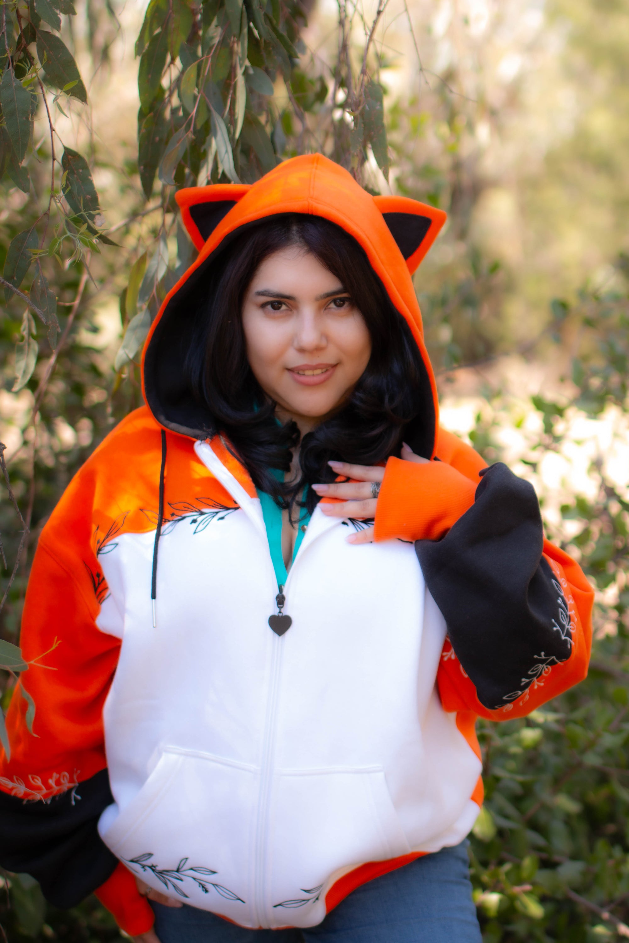 (READY TO SHIP) Forest Fox Zip Oversized Hoodie