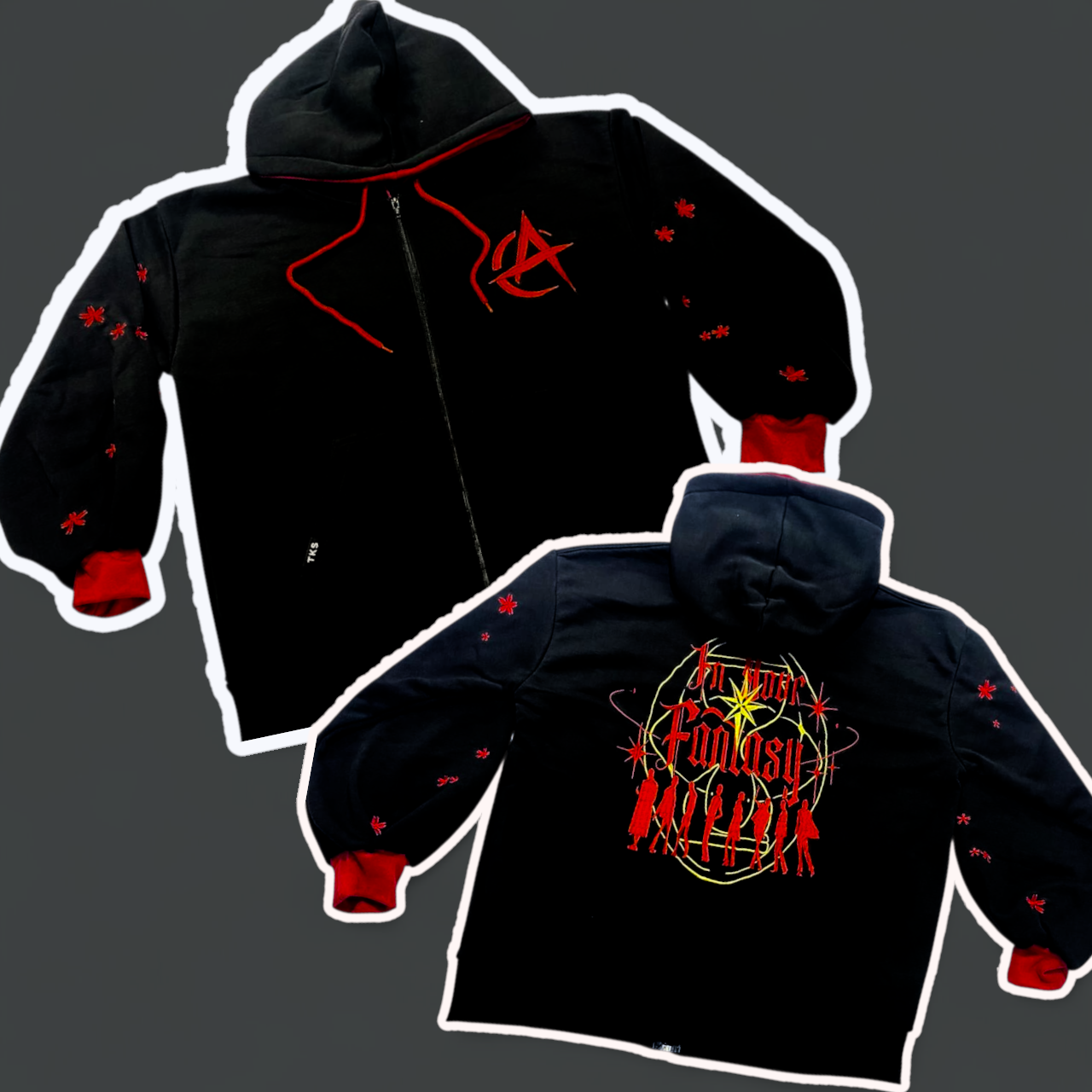 (READY TO SHIP) Dark Fantasy Oversized Zip Hoodie