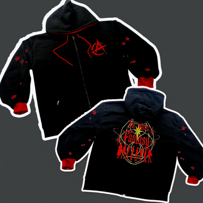 (READY TO SHIP) Dark Fantasy Oversized Zip Hoodie