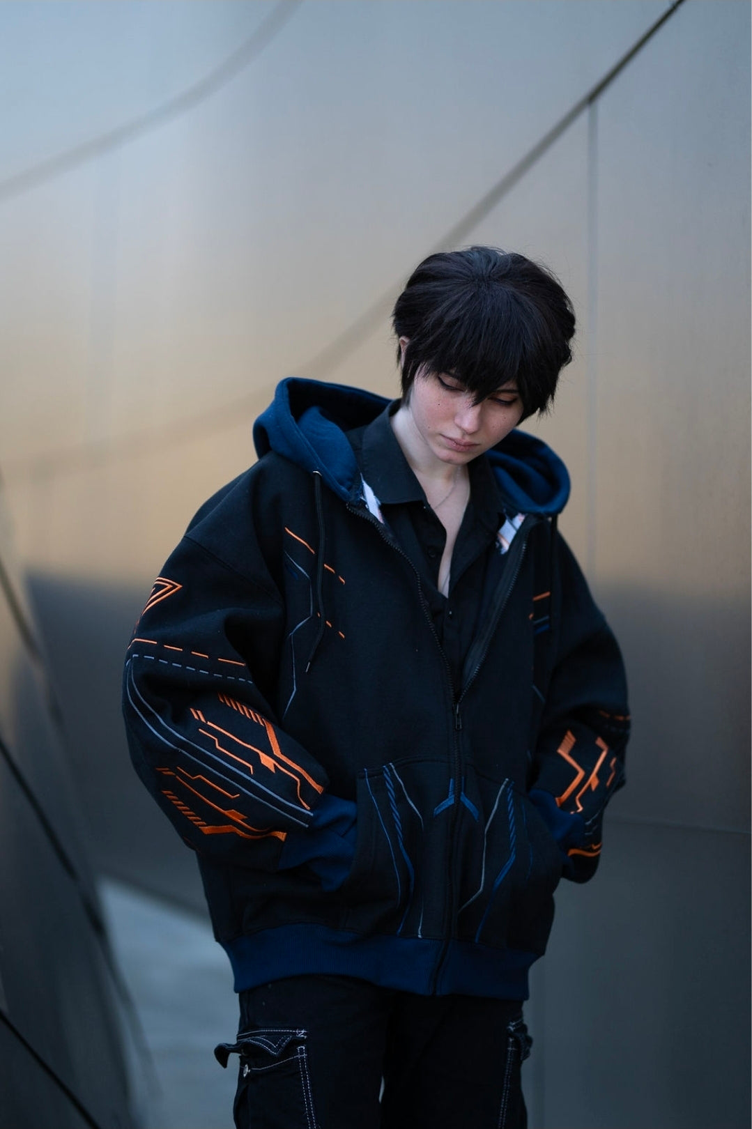 (PRE-ORDER) Cyber Mech Oversized Zip Hoodie