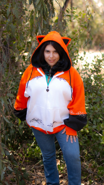 (READY TO SHIP) Forest Fox Zip Oversized Hoodie