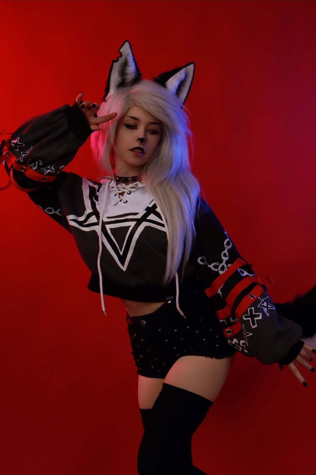 (READY TO SHIP) Hell Hound Crop Hoodie