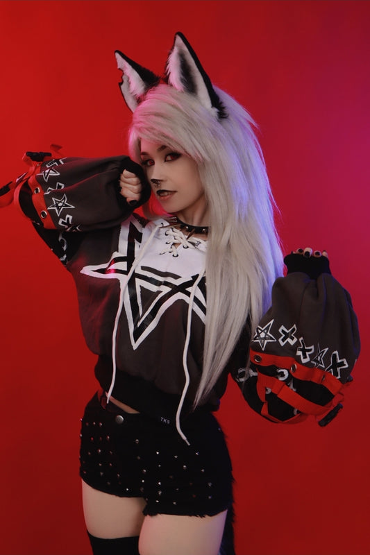 (READY TO SHIP) Hell Hound Crop Hoodie