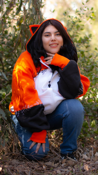 (READY TO SHIP) Forest Fox Zip Oversized Hoodie