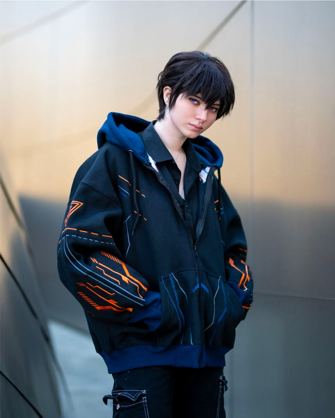 (PRE-ORDER) Cyber Mech Oversized Zip Hoodie