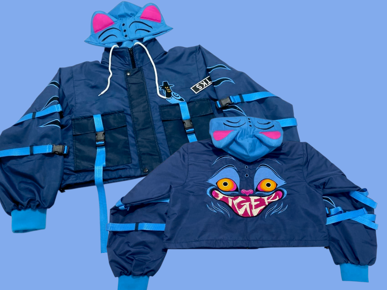 (STOCK DROPPRR- ORDER) Silly Tiger Oversized Crop Techwear