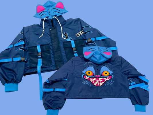 (STOCK DROPPRR- ORDER) Silly Tiger Oversized Crop Techwear
