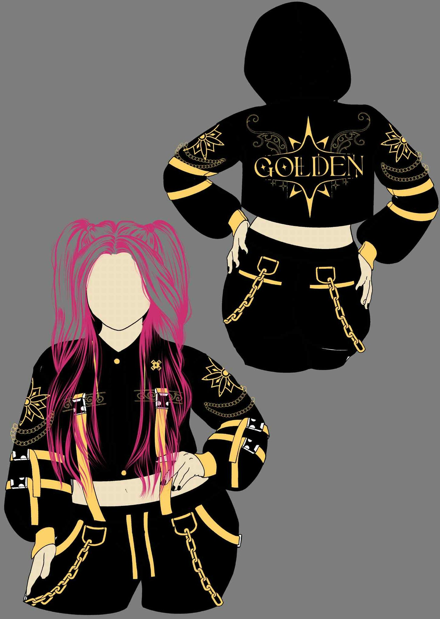 (STOCK DROP) Stay Golden Oversized Crop Techwear
