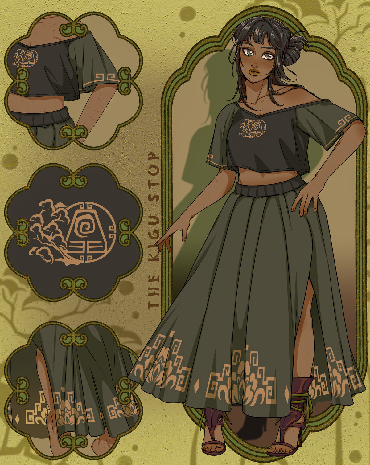 Earth Maxi Slit Skirt