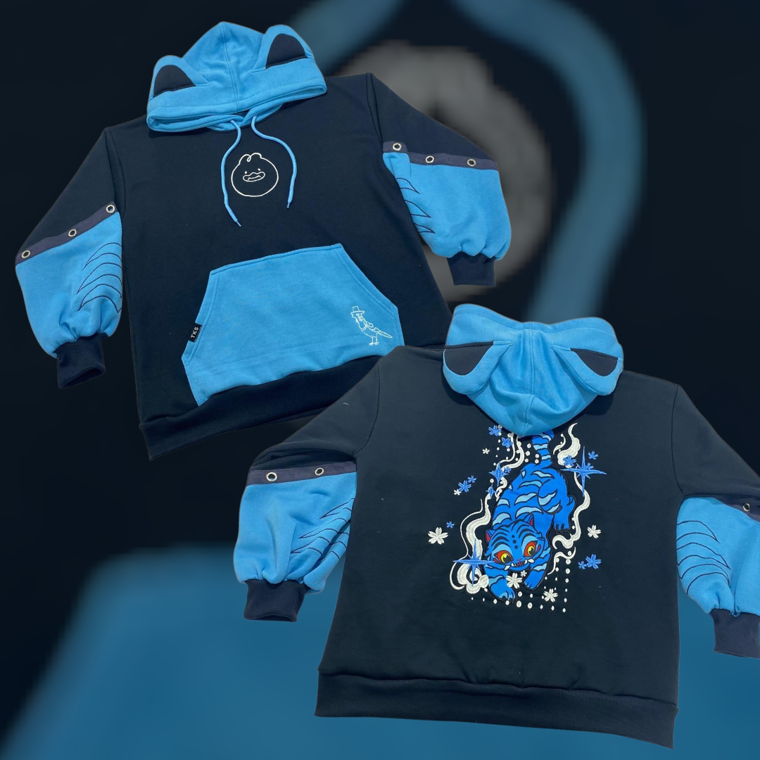 (READY TO SHIP) Blue Tiger Oversized Hoodie